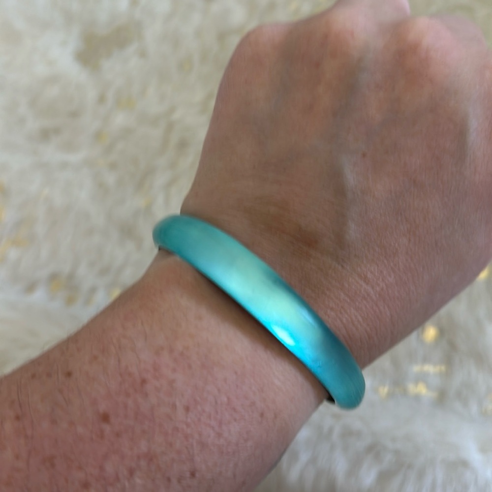 Alexis Bittar Teal Lucite Bangle